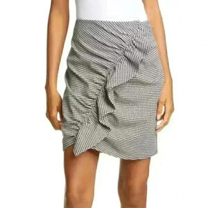 NWT A.L.C. Jupiter Houndstooth Ruffled Mini Skirt